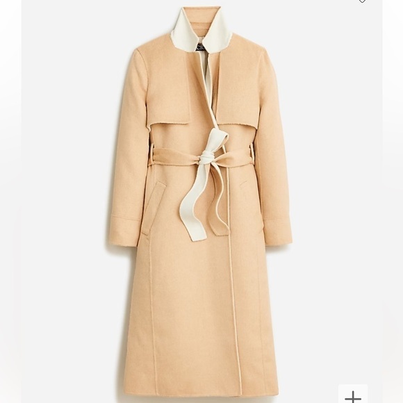 J crew natural sand Harriet trench coat in double-faced blend - Picture 4 of 6